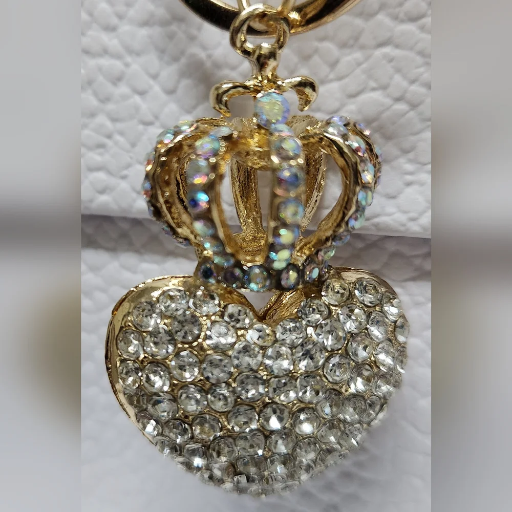 Jeweled Crowned Heart Keychain NWOT